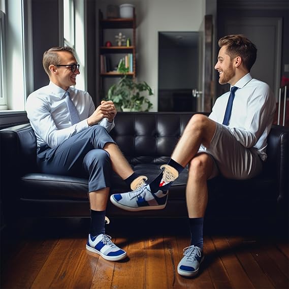 Donald Hair Blue Funny Socks For Supporters of Donald President, Novelty Gag Gifts For Father's Day and 4th of july, Onesize
