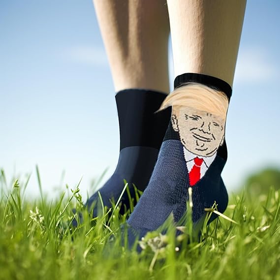 Donald Hair Blue Funny Socks For Supporters of Donald President, Novelty Gag Gifts For Father's Day and 4th of july, Onesize